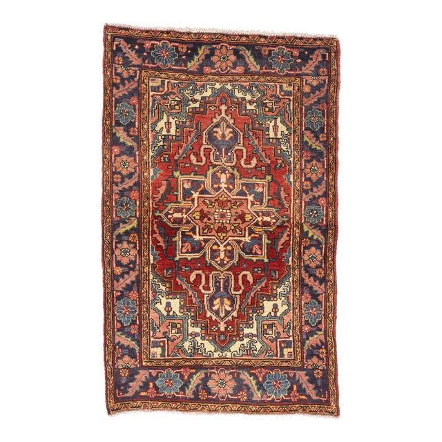 Vintage Persian Heriz Rug, 02'09 X 04'05 For Sale