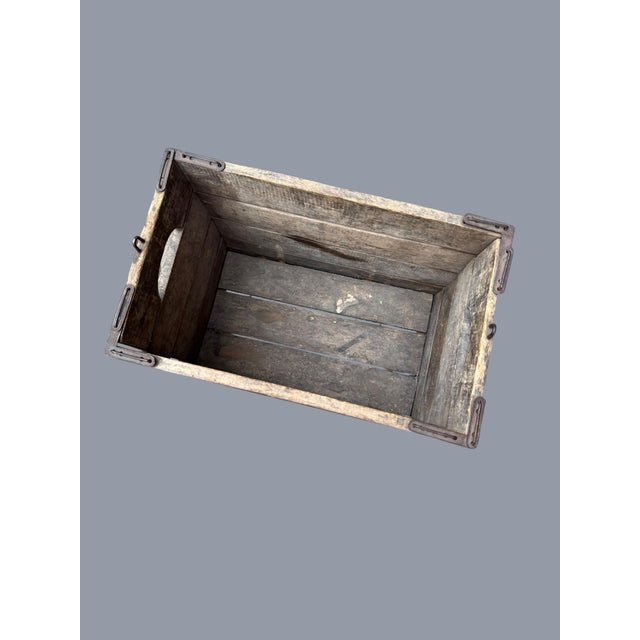 Offering a character-rich antique Hubbard's Wire Sewed Folding Box, a unique collapsible wooden crate produced in the late...