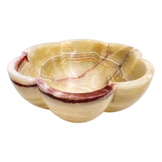 Rare Hand-Carved Floral Onyx Vessel Sink | Luxury Natural Bathroom Basin For Sale