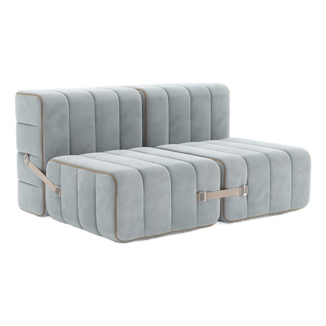 Curt Modular Set - Flexible 2-Seater - Barcelona - River - V3347/33 (Light Blue) by Ambivalenz, Set of 4 For Sale