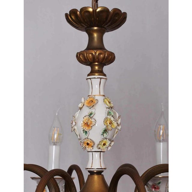Italian Porcelain Chandelier from Capodimonte For Sale - Image 4 of 6