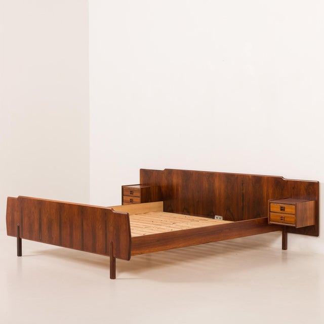 Mid-Century Modern Mid-Century Modern Scandinavian Bed in Rosewood, 1960s For Sale - Image 3 of 18
