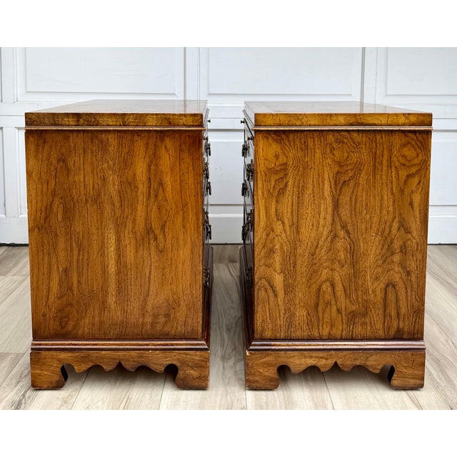Pair of Fruit Wood Burled Nightstands For Sale - Image 16 of 18