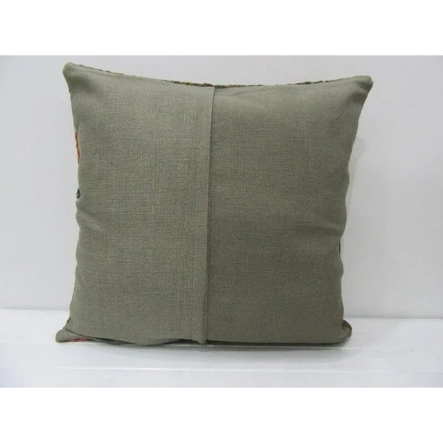 Turkish Embroidered Kilim Pillow Cover For Sale - Image 3 of 4