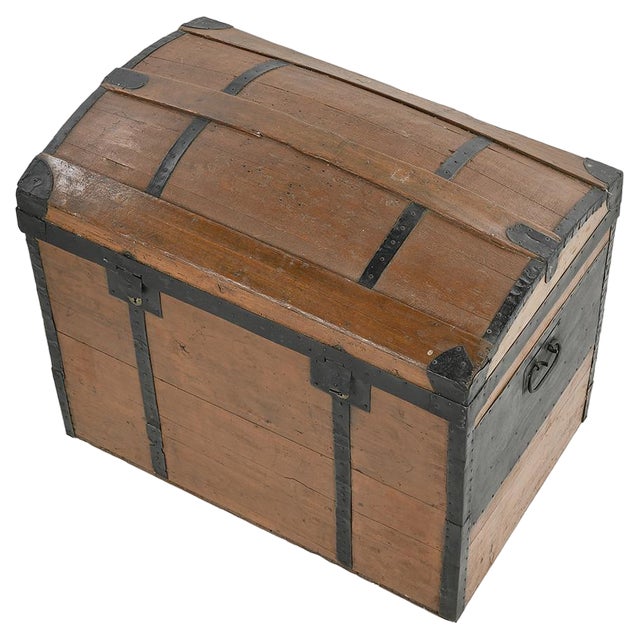 Steel Wooden Transport Trunk For Sale
