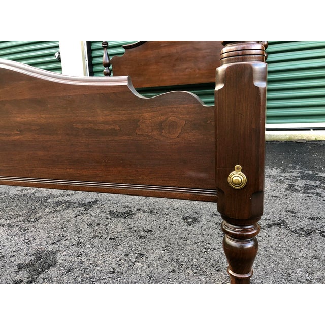 Ethan Allen Solid Cherry Cannonball Queen Bed Chairish