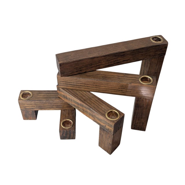 Mid-Century Modern Mid Century Modern Wooden Articulating Candle Holder For Sale - Image 3 of 15