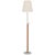 Thomas O'Brien by Visual Comfort Signature Bryant Wrapped Table Lamp in Polished Nickel and Natural Leather with Linen Shade For Sale