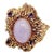 1990s Lavender Jade, Diamond and Amethyst Ring Stamped 18k Size 6.5 For Sale