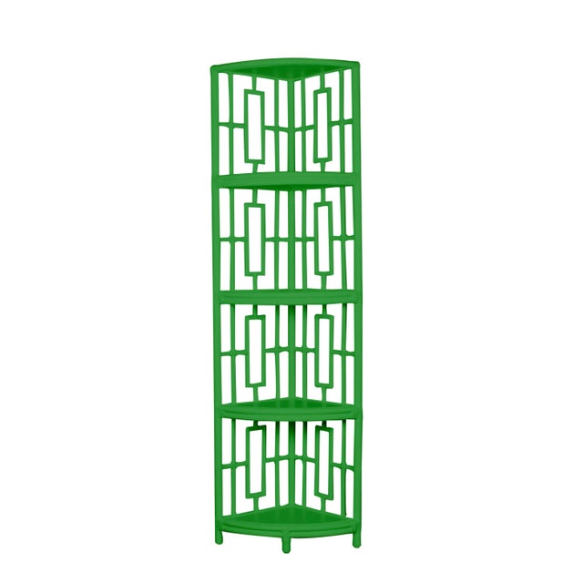 David Francis Trinity Corner Etagere - Bright Green For Sale - Image 4 of 4