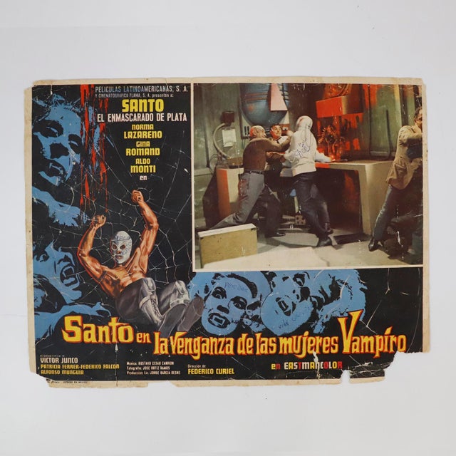 Brown 1950s Fantastic Collection of 8 Original and Rare Mexican Wrestling Movie Posters For Sale - Image 8 of 10