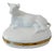 1980s French Blanc De Chine Porcelain Reclining Cow Limoges Box by Chamart For Sale