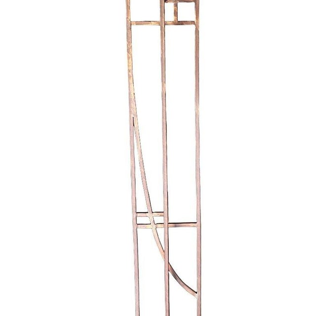 1980s Art Deco Geometric Frank Lloyd Wright Style Copper Colored Coat & Hat Rack For Sale In Los Angeles - Image 6 of 10