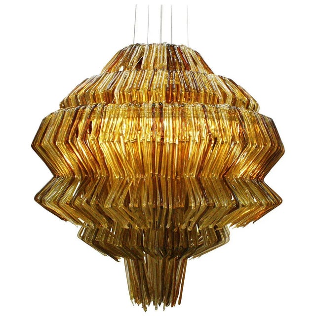 Italian Brilli D Gold and Brown Polycarbonate Lamp by Jacopo Foggini For Sale - Image 9 of 9
