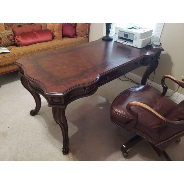 Wood Hooker Seven Seas Desk With Leather Inlay For Sale - Image 7 of 10