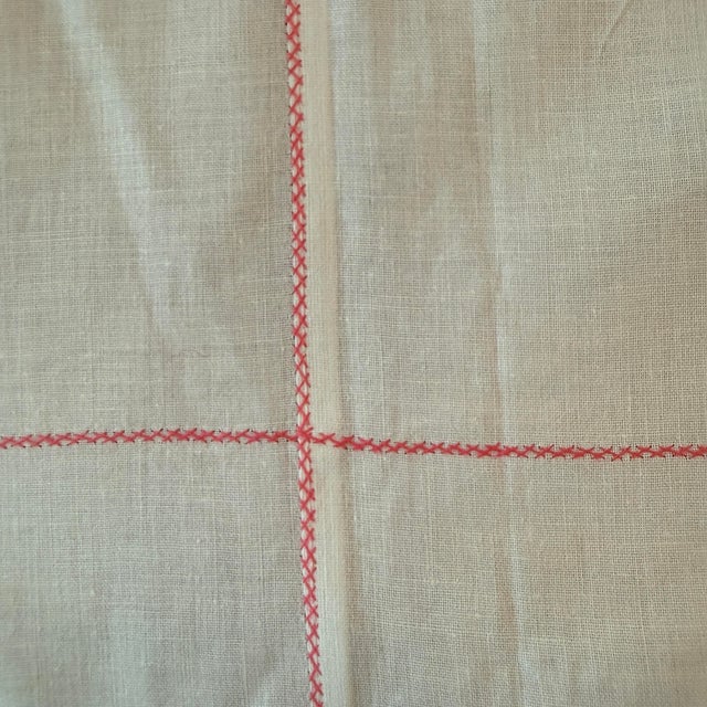 Mid 20th Century Hand-Appliquéd & Embroidered French Floral Tablecloth Napkin Set, Service for 12 For Sale - Image 9 of 12