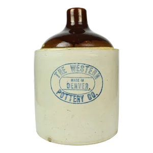 Early 1900's the Western Pottery Co. Denver Colorado Stoneware Jug