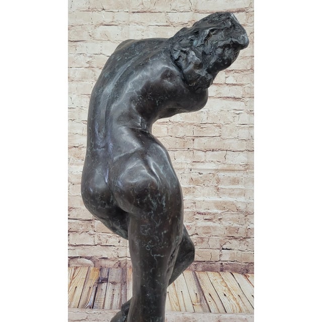 Bronze EVE (1895) Bronze Statue Sculpture by Auguste Rodin Nude Female Figure 32" x 11" For Sale - Image 8 of 10