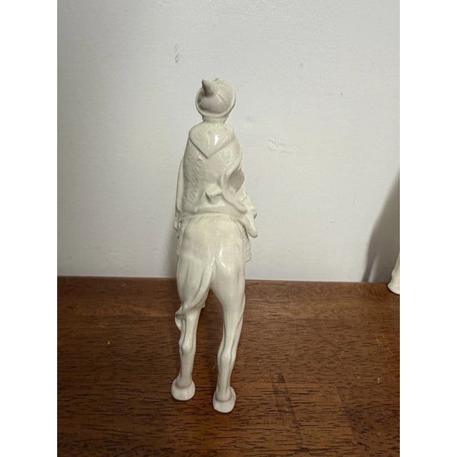 Vintage Three Wise Men on Camels Figurines Set of 3 White Ceramic Nativity Magi For Sale - Image 15 of 16