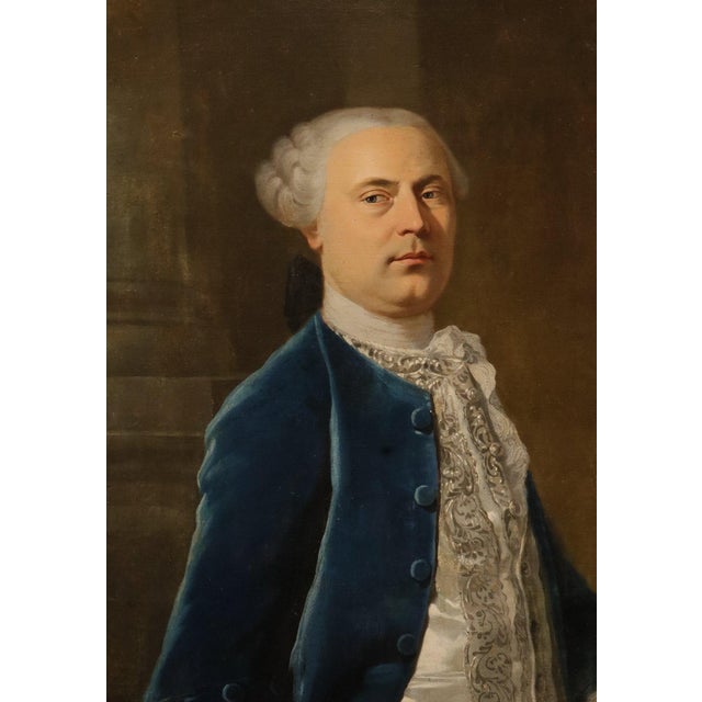 Rococo Follower of Jean-Baptiste Van Loo, Portrait of a French Gentleman, 1730, Oil on Canvas For Sale - Image 3 of 15
