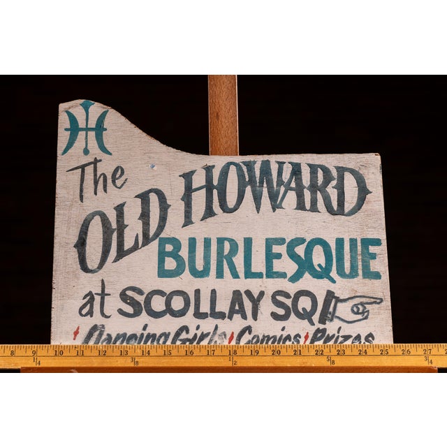 Wood Vintage Old Howard (Boston) Painted Wooden Directional Sign For Sale - Image 7 of 8