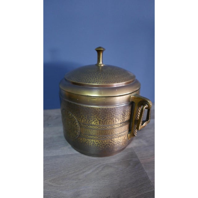 Large Art Deco Brass Punch Bowl with Glass Insert, Germany, 1920s For Sale - Image 4 of 14