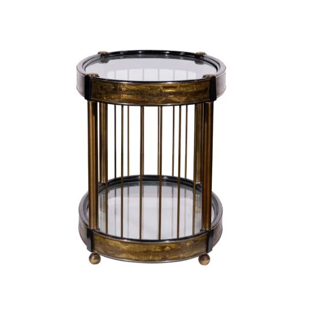 Ultra Rare Masterpiece by Bernhard Rohne for Mastercraft. These Oval beauties are embellished with Acid Etched Brass...