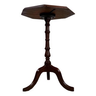 19th Century English Octagonal Mahogany Tripod Side Table For Sale
