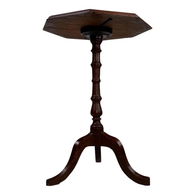 19th Century English Octagonal Mahogany Tripod Side Table For Sale