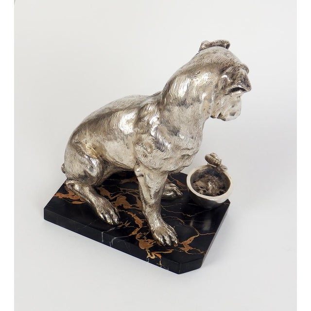 Black F Coffin, Jack Russell Dog Sculpture, 1920s, Bronze and Marble For Sale - Image 8 of 14