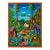 Vintage Haitian Folk Art Oil Painting by Michelet, Framed Village Scene on Board For Sale