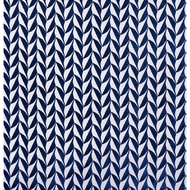 Contemporary Sample - Schumacher X David Kaihoi Spades Fabric in Blue For Sale - Image 3 of 3