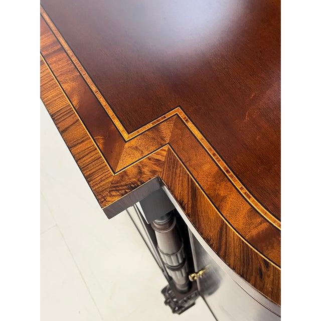 Late 20th Century Late 20th Century Hickory Chair Federal Style Flame Mahogany & Inlaid Sideboard With Carved Paw Feet For Sale - Image 5 of 18