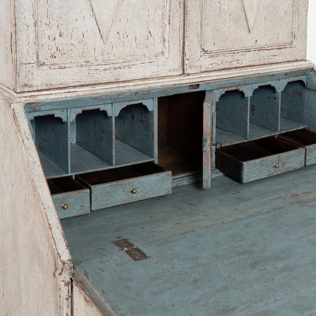 19th Century 19th Century Swedish White Gustavian Oak Secretary For Sale - Image 5 of 7