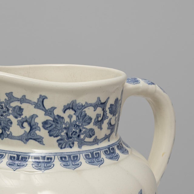 20th Century Belgian Blue Chinoiserie Ceramic Pitcher For Sale In Greensboro - Image 6 of 18
