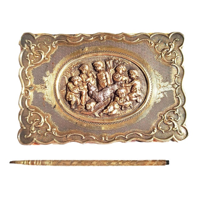 Silver-Gilt Dance Card Holder, 1850, Set of 2 For Sale