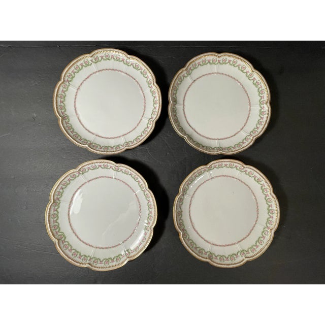 Antique Limoges Plates - Set of 12 - Floral Gilt For Sale - Image 10 of 12