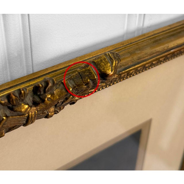 Printmaking Materials Antique Traditional Mezzotint Engraving "Lady Muster" Framed Art For Sale - Image 7 of 14