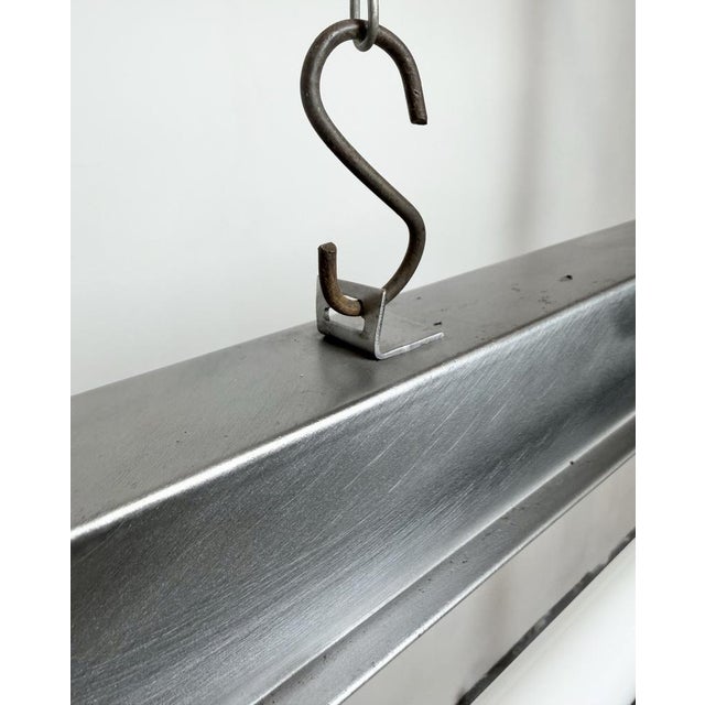 Industrial Polished Hanging Tube Light, 1970s For Sale - Image 12 of 18