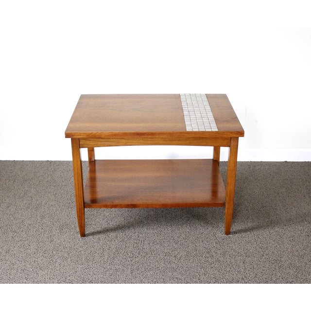 Lane MidCentury Tile & Wood End Table Chairish