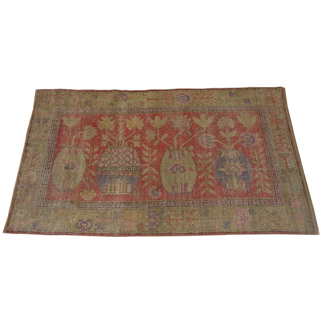 Late 19th Century Late 19th Century Late-19th Century Khotan Samarkand Rug For Sale - Image 5 of 5