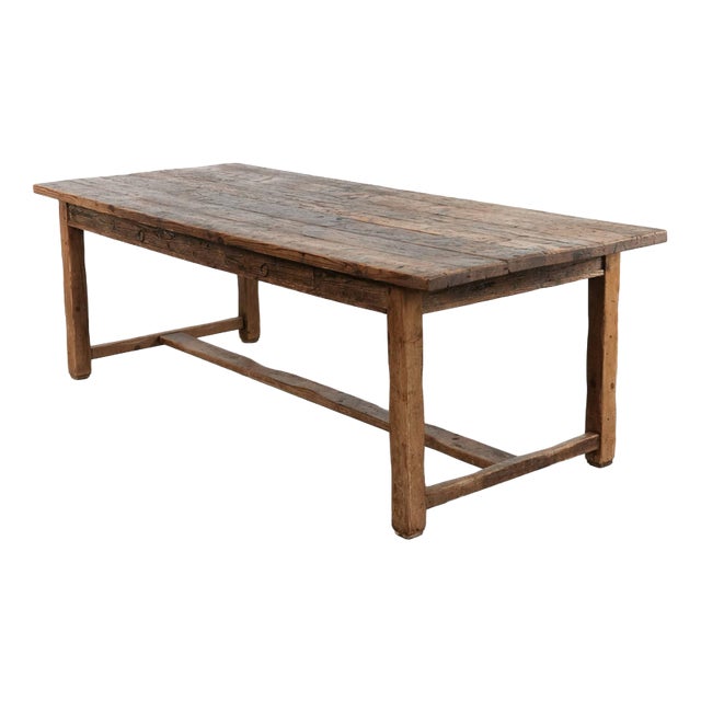 Large Antique Farm Dining Table in Pine For Sale