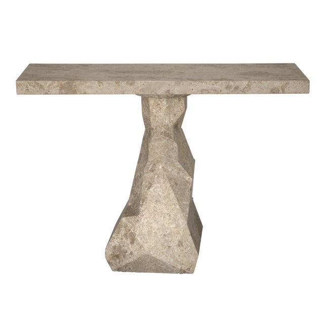 Elevate your living space with the serene elegance of the Tilden Console. The pristine white marble surface offers a touch...