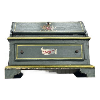 VTG/Antique Florentine Wooden Hand Painted Organizer Box Storage Case Secretary For Sale