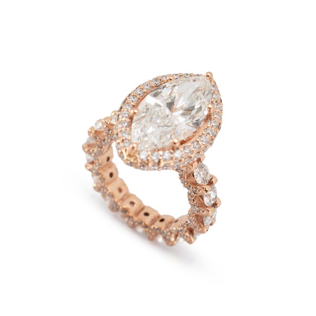 Gender: Ladies Metal Type: 18K Rose Gold Ring Size: 6 Width: 22.10 mm by 14.35 mm Thick: 4.00 mm Weight: 11.10 grams...