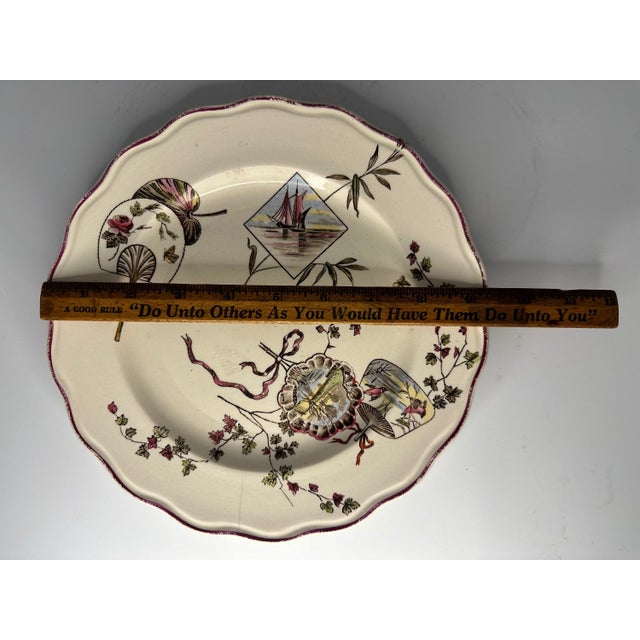 White Antique Conway Transferware Plate, P.B. & S. 1880 For Sale - Image 8 of 8