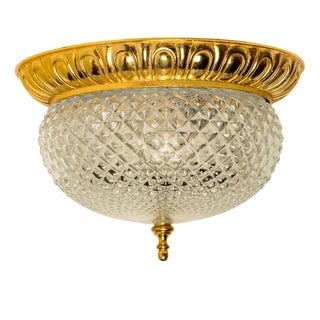 Glass Bowl Flush Mount from Limburg Glashutte, Germany, 1960s For Sale