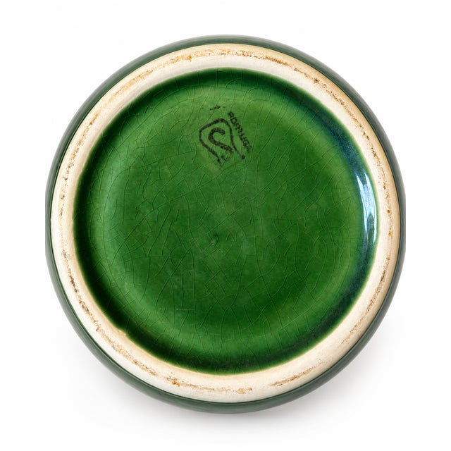 Mid-Century Modern Vintage Italian Glazed Ceramic Fruit Centerpiece With Pedestal Bowl, Mid-Century For Sale - Image 3 of 4