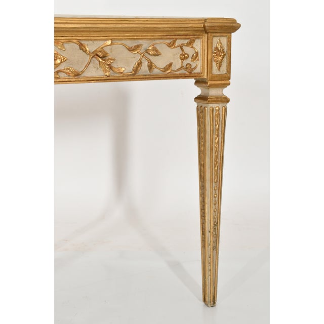 Italian Painted Giltwood Marble-Top Console / Entry Table Italian, Early to Mid- For Sale In New York - Image 6 of 11