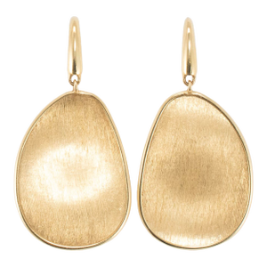 Marco Blcego Lunaria 18k Yellow Gold Petal Brushed Drop Dangle Earrings, A Pair